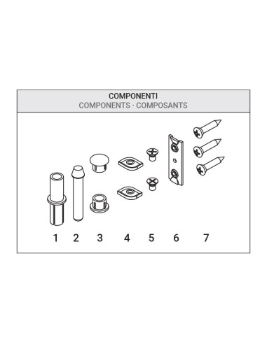 AG-2 - Hinge for indoor aluminium/wood doors - 3+2 holes